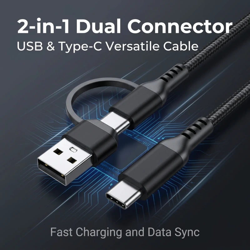 60w C To C Line Two-In-One Charging Cable USB To Type-c 1m/3m Suitable For Mobile Phones And Tablets Fast Charging Data Cable